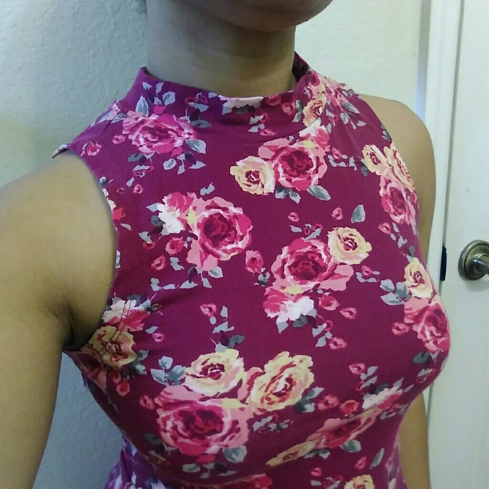 Pink floral dress